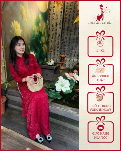 Áo dài Đỏ Ngọc – Rực Rỡ Sắc Son, Tôn Vinh Vẻ Đẹp Việt