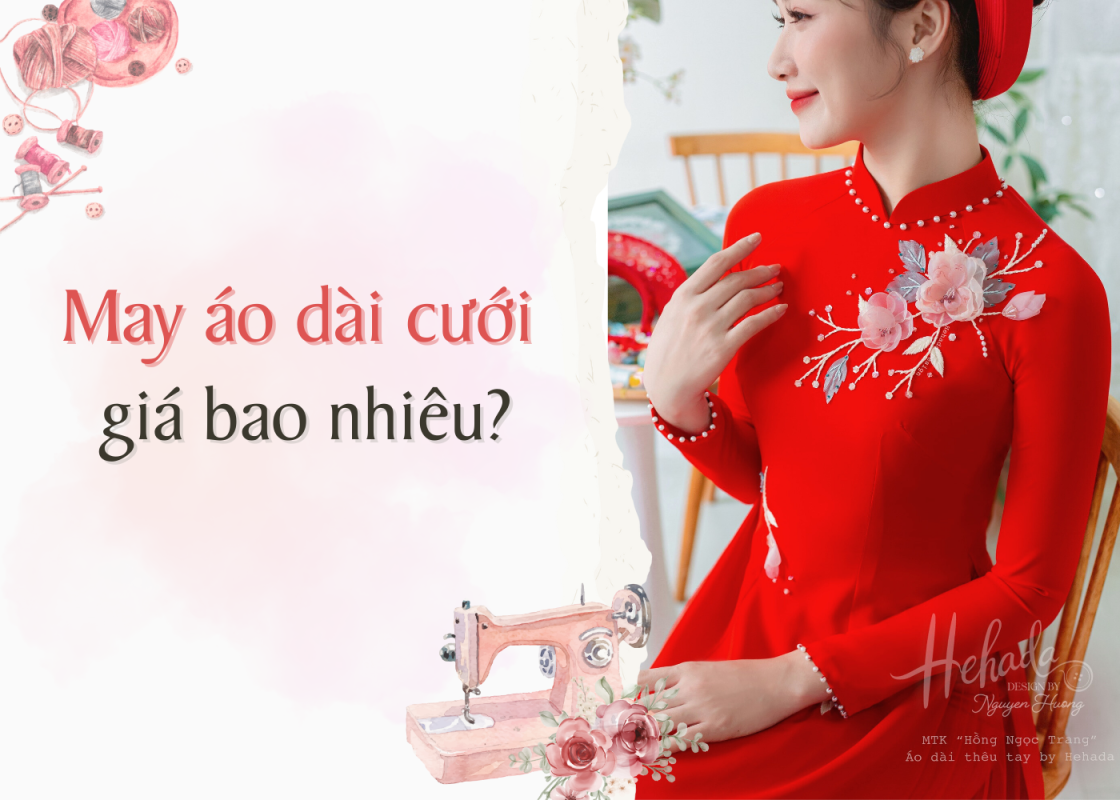 áo dài cưới đỏ đơn giản