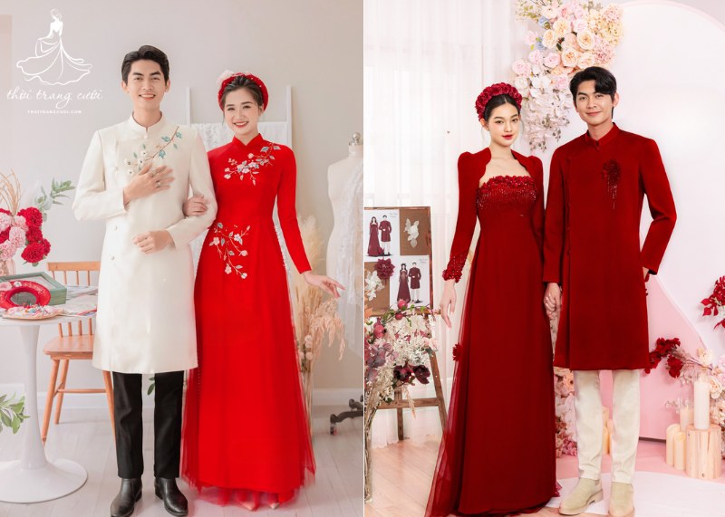 áo dài cưới cô dâu