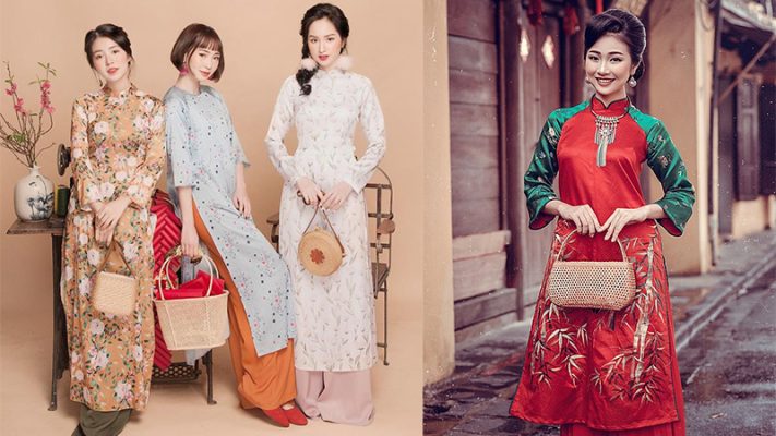 áo dài cưới gấm cách tân