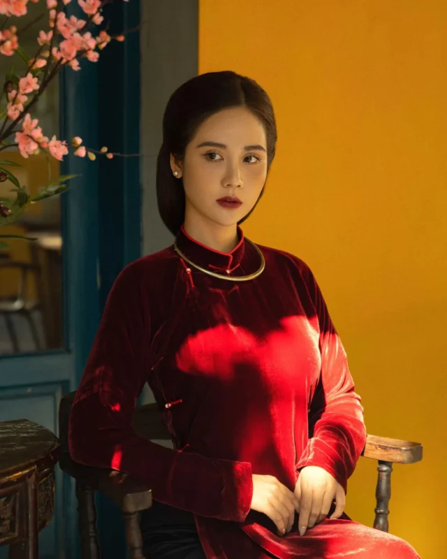 áo dài cưới của sao việt
